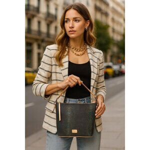 Consuela Hobo Bag – Leather & Snakeskin Print Tote Shoulder Bag – Make Today Rid